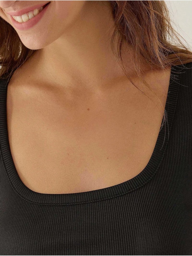 Body de cuello cuadrado hiccup Negro - Kiabi