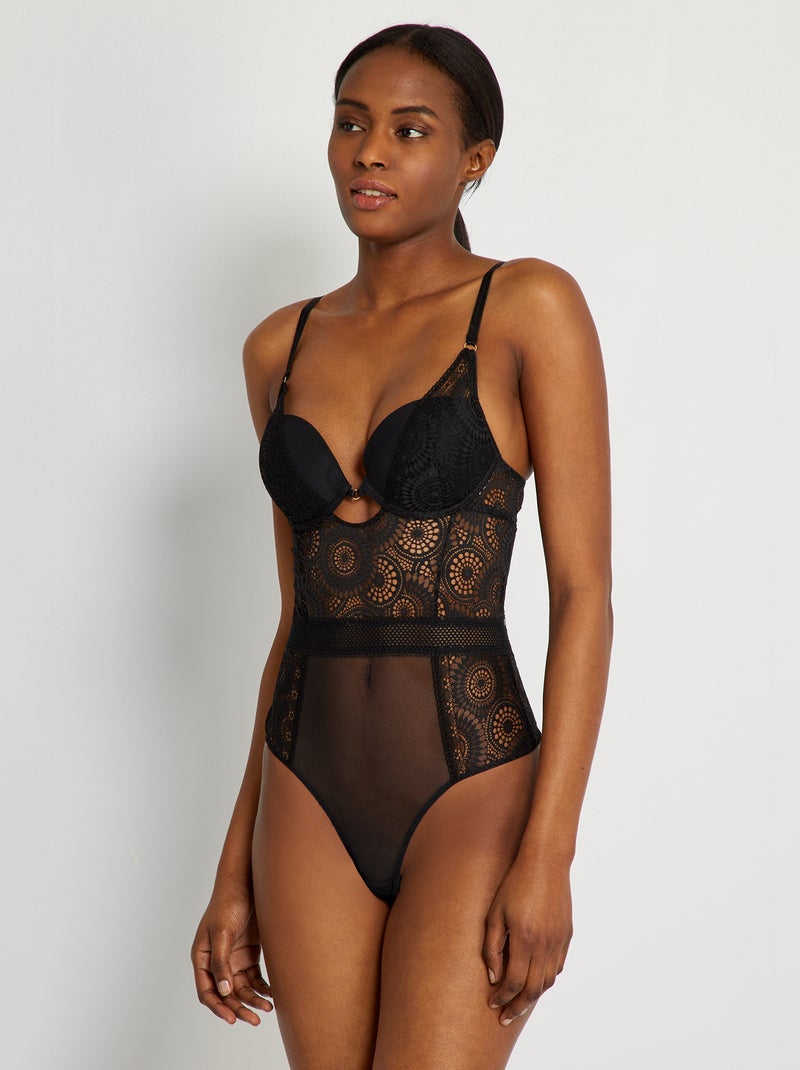 Body de encaje Negro - Kiabi