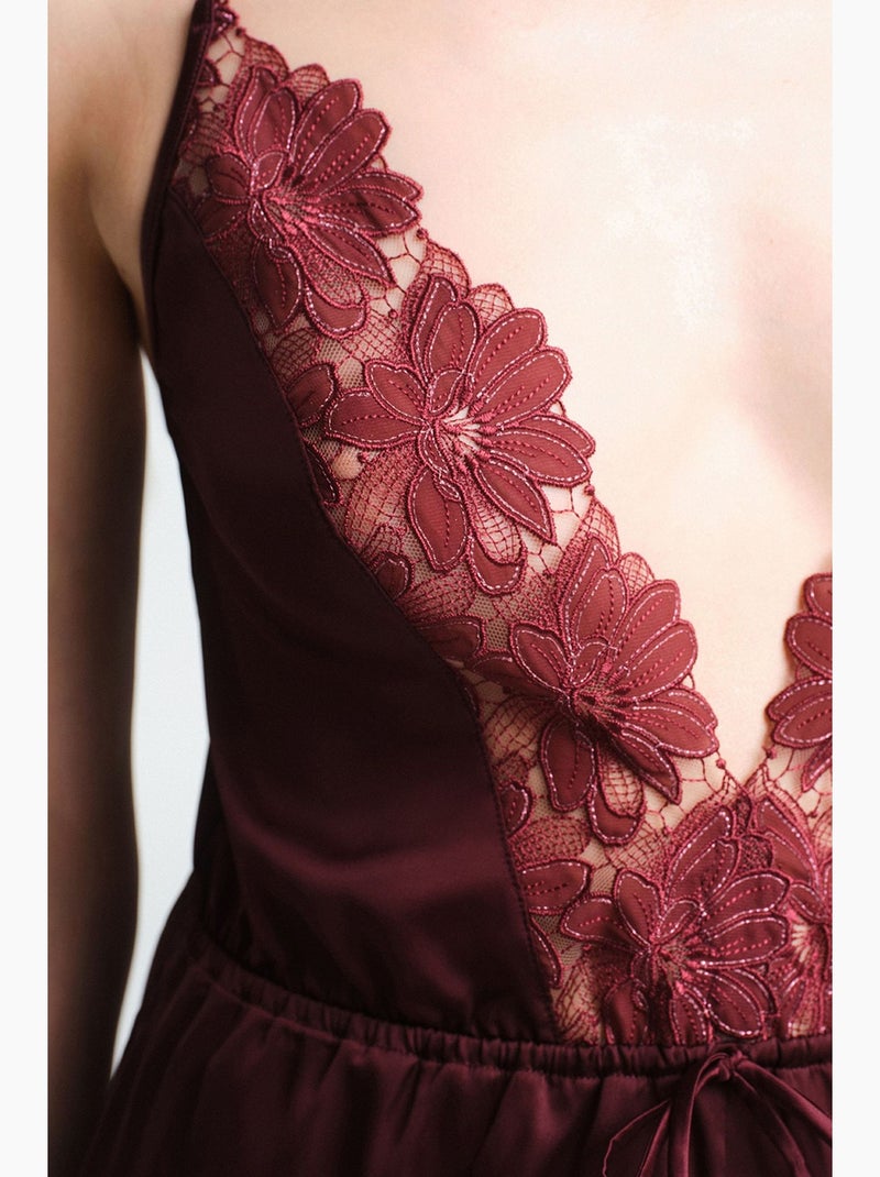 Body de encaje obsidia penti Rojo burdeos - Kiabi
