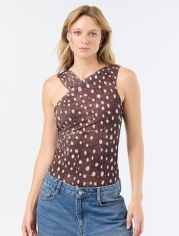 Body de lunares con cuello fantasía