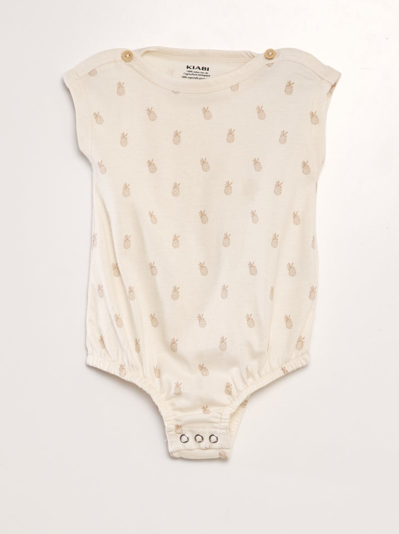 Body de manga corta botones BLANCO - Kiabi