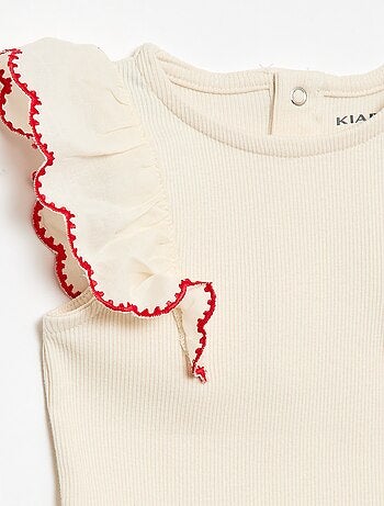 Body de manga corta con volantes