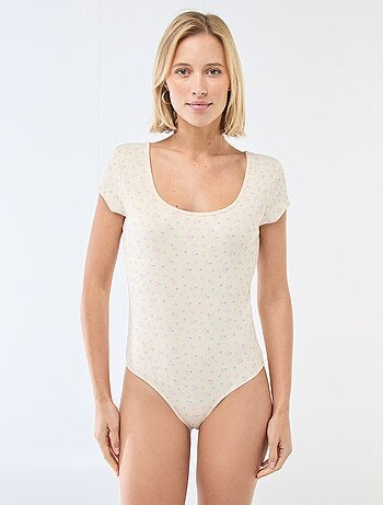 Body de manga corta de canalé