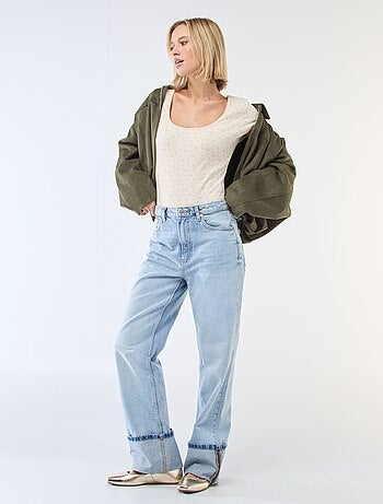 Body de manga corta de canalé