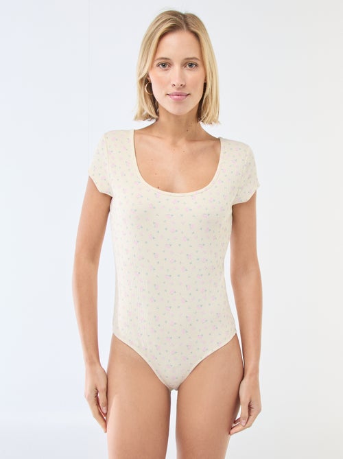 Body de manga corta de canalé - Kiabi