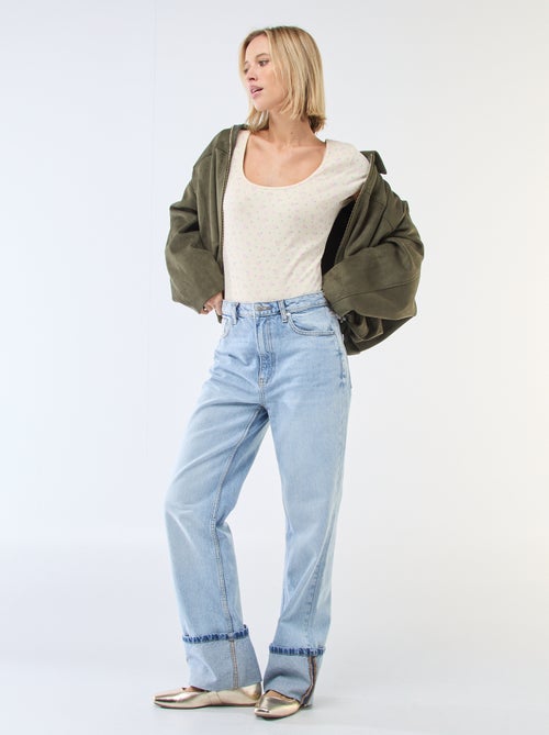 Body de manga corta de canalé - Kiabi