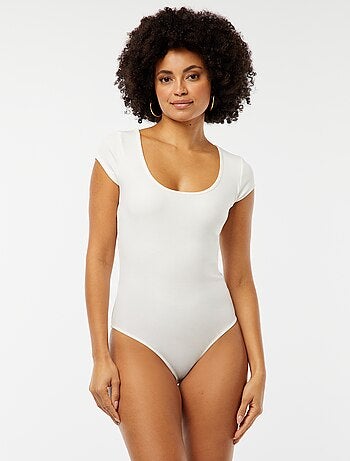 Body de manga corta de canalé