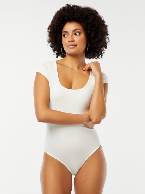 Body de manga corta de canalé - Kiabi