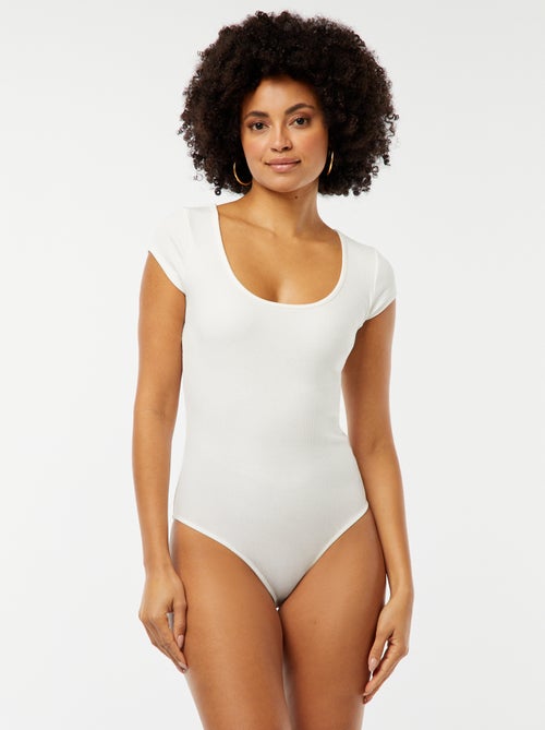 Body de manga corta de canalé - Kiabi