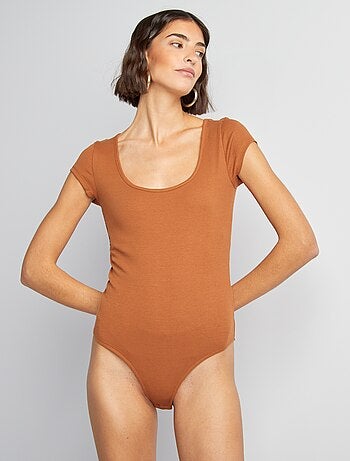 Body de manga corta de canalé