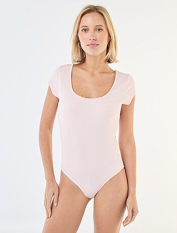 Body de manga corta de canalé