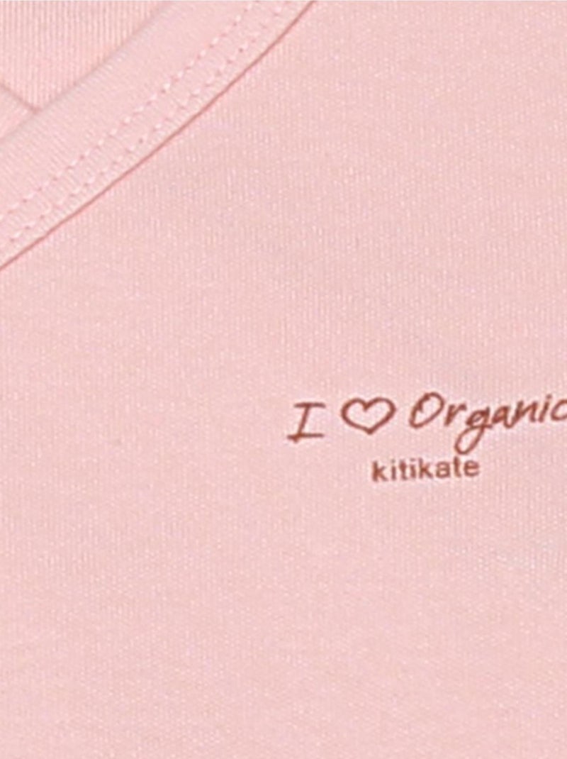 Body de manga corta en algodón orgánico - modelo basic | Kitikate Rosa - Kiabi