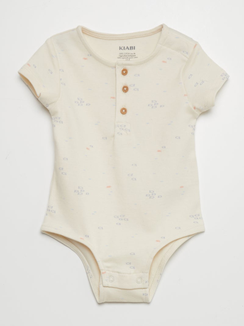Body de manga corta estampado 'peces' BLANCO - Kiabi