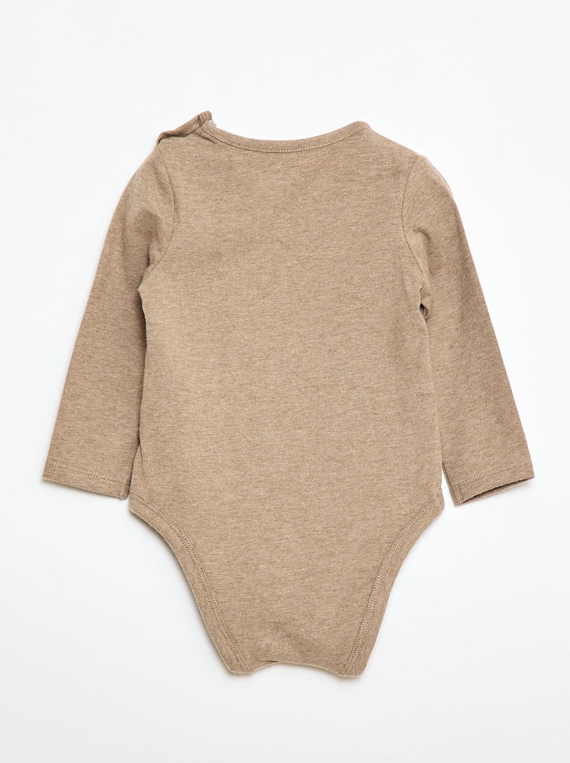 Body de manga larga - mixto Gris - Kiabi