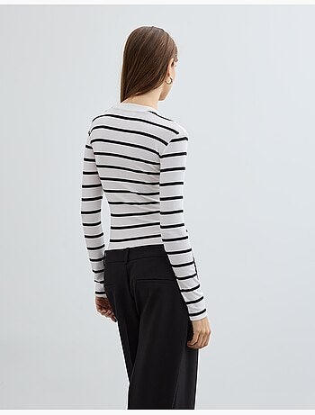 Body de manga larga a rayas, MO Fashion