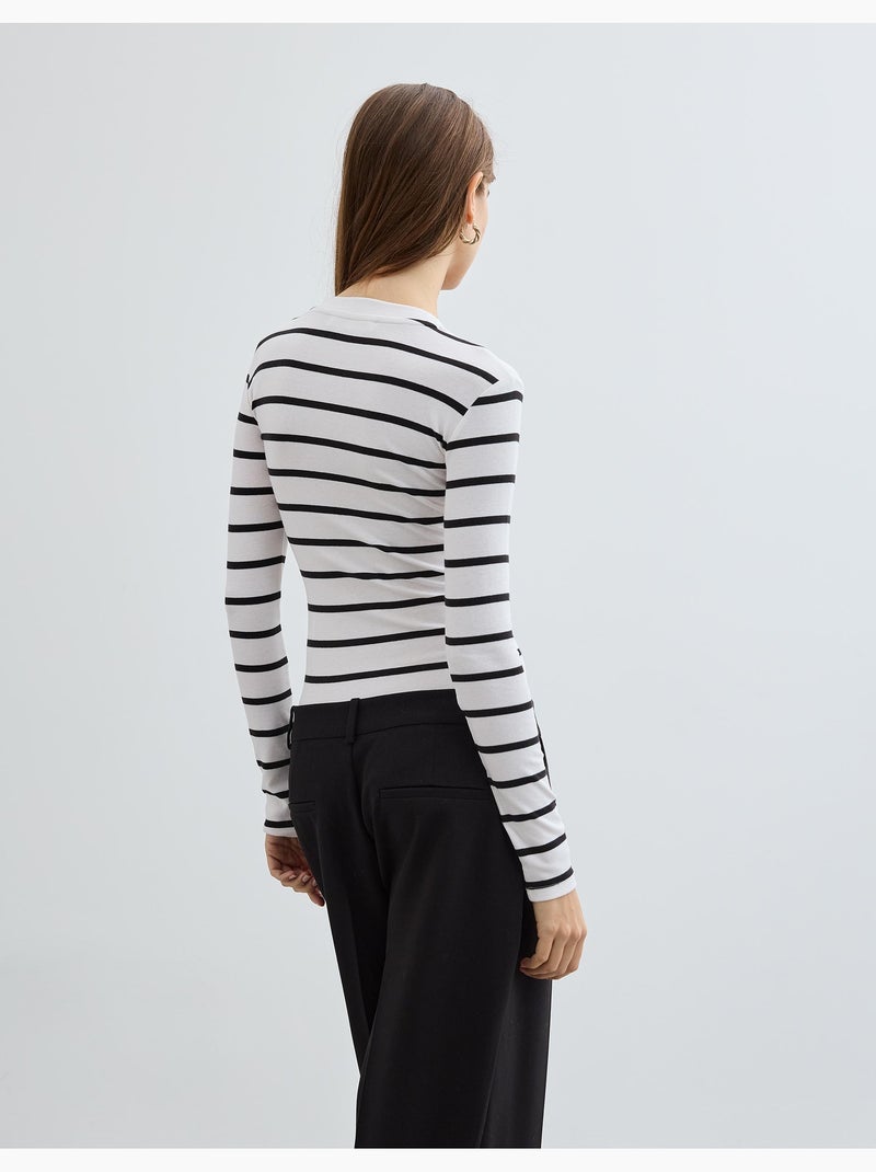 Body de manga larga a rayas, MO Fashion Negro - Kiabi