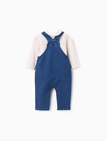 Body de manga larga a rayas + mono