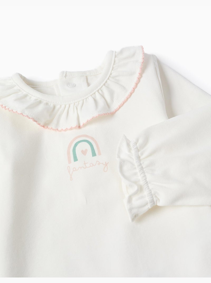 Body de manga larga con arcoíris estampado Blanco - Kiabi