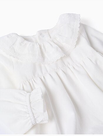 Body de manga larga con bordado inglés