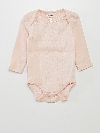 Body de manga larga con cuello americano - Pack de 3