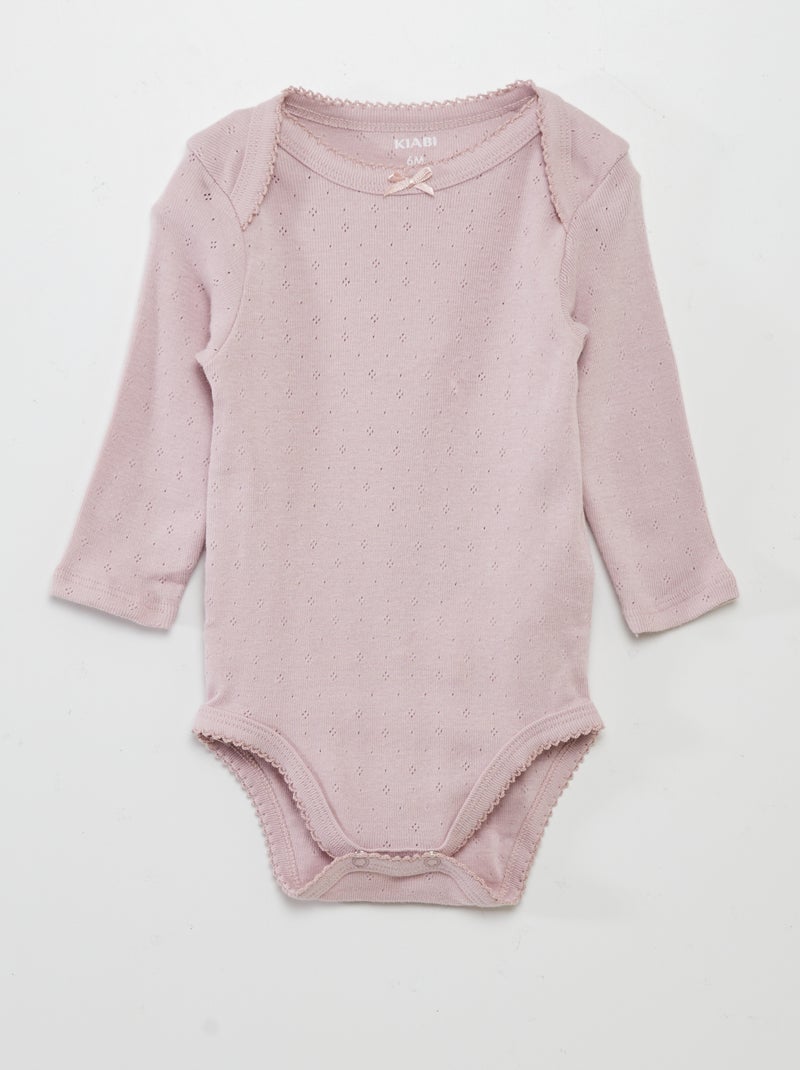 Body de manga larga con cuello americano  - Pack de 3 ROSA - Kiabi