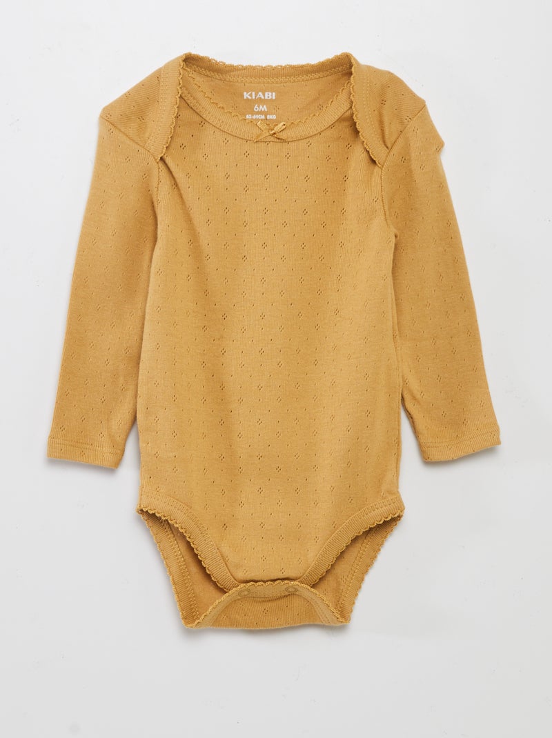 Body de manga larga con cuello americano  - Pack de 3 ROSA - Kiabi