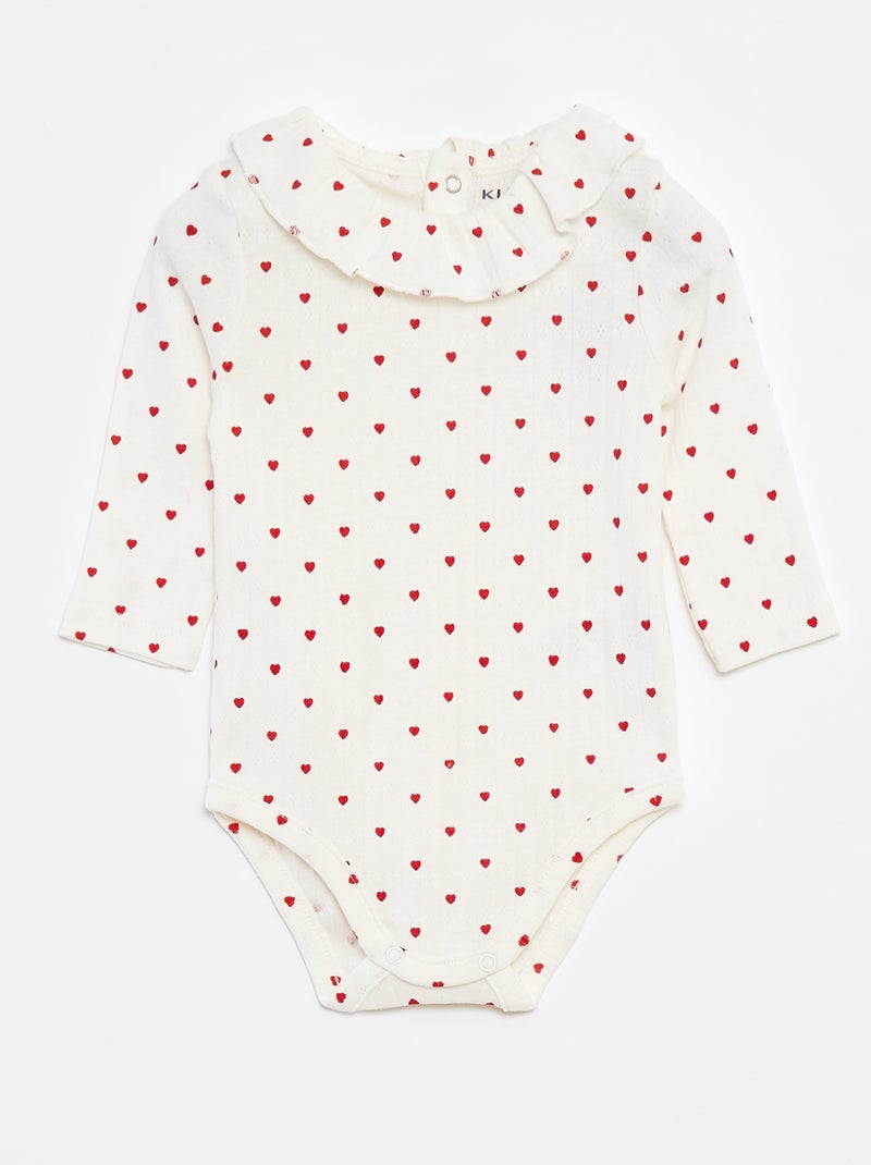 Body de manga larga con cuello Blanco - Kiabi