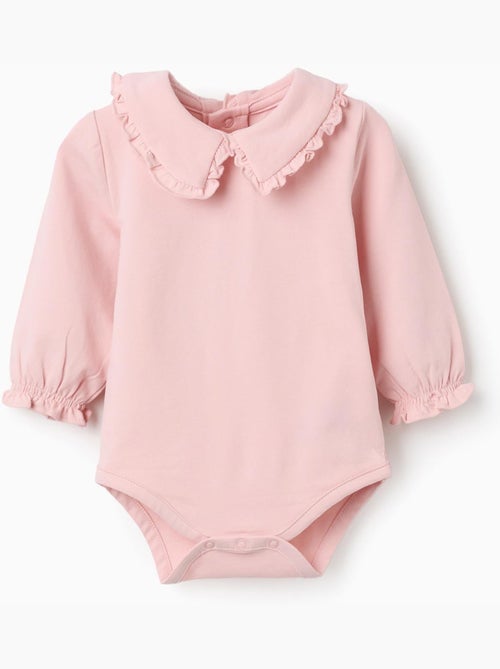 Body de manga larga con cuello con volantes - Kiabi