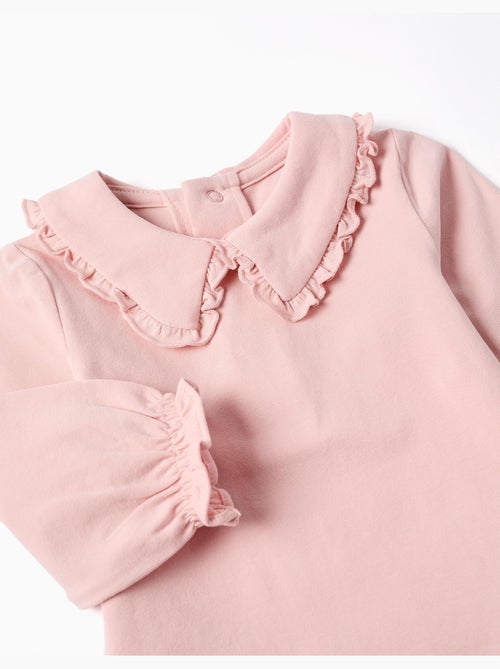 Body de manga larga con cuello con volantes - Kiabi