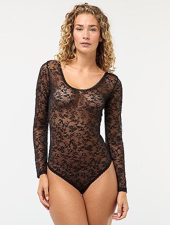 Body de manga larga con encaje