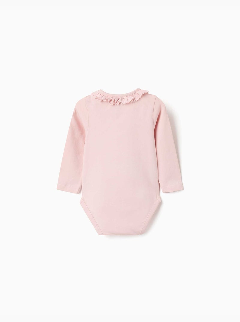 Body de manga larga con estampado y volantes Rosa - Kiabi