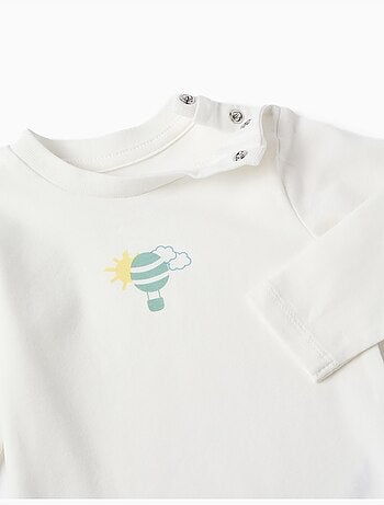 Body de manga larga con globo estampado