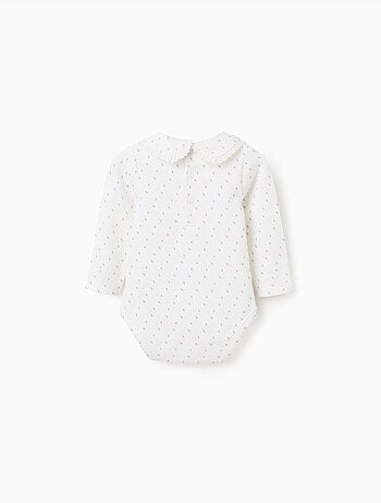 Body de manga larga con motivo de hojas