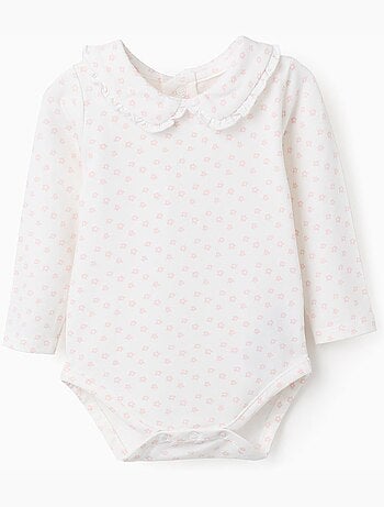 Body de manga larga con motivo floral