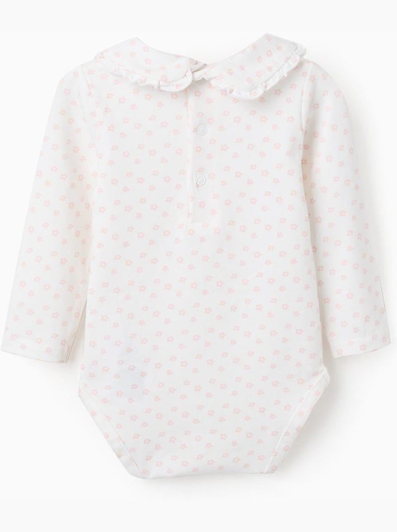 Body de manga larga con motivo floral Blanco - Kiabi
