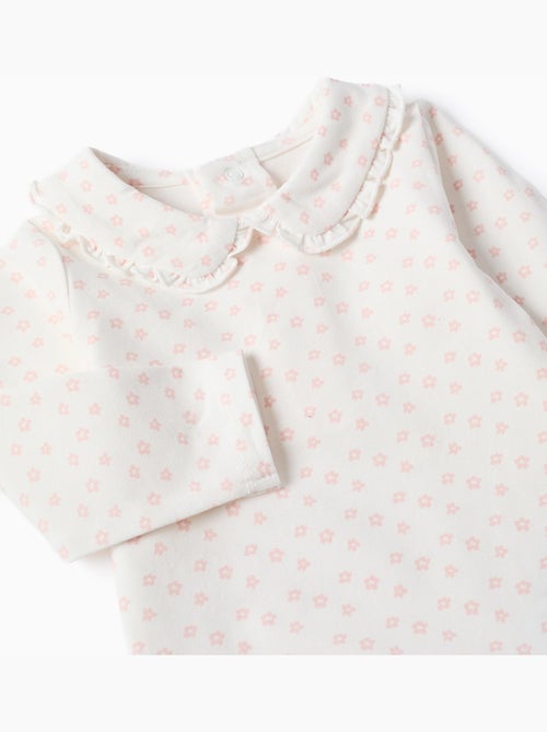Body de manga larga con motivo floral - Kiabi