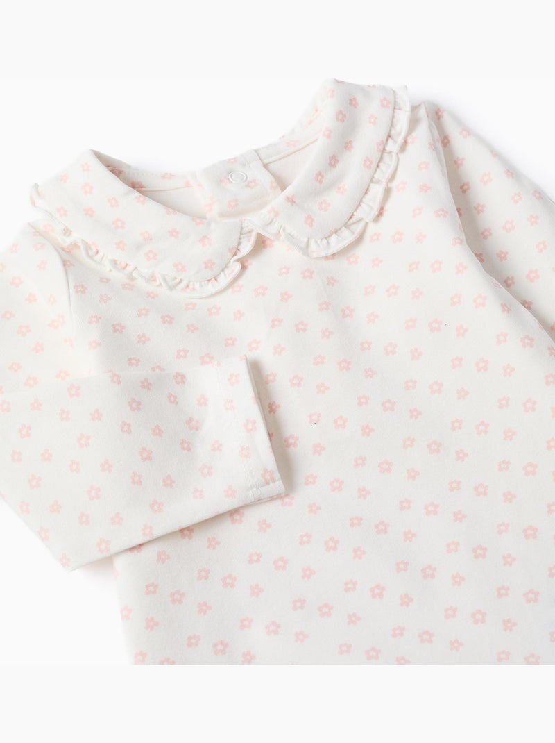 Body de manga larga con motivo floral Blanco - Kiabi