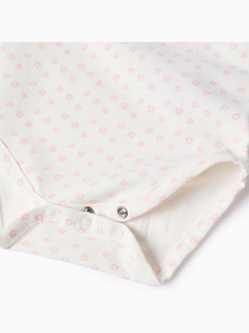 Body de manga larga con motivo floral Blanco - Kiabi