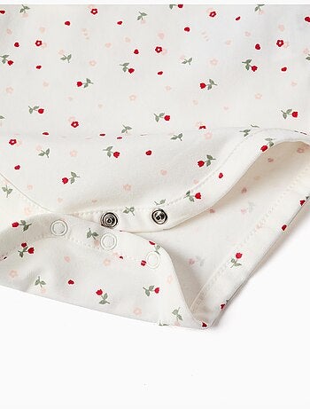 Body de manga larga de algodón con estampado floral