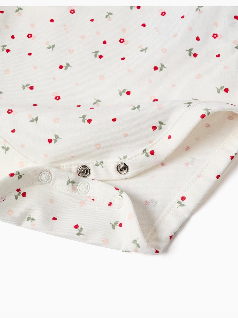Body de manga larga de algodón con estampado floral Blanco - Kiabi