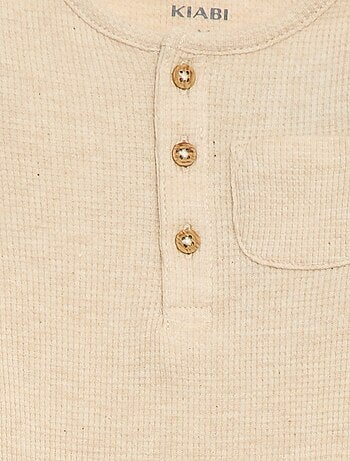 Body de manga larga de punto gofrado