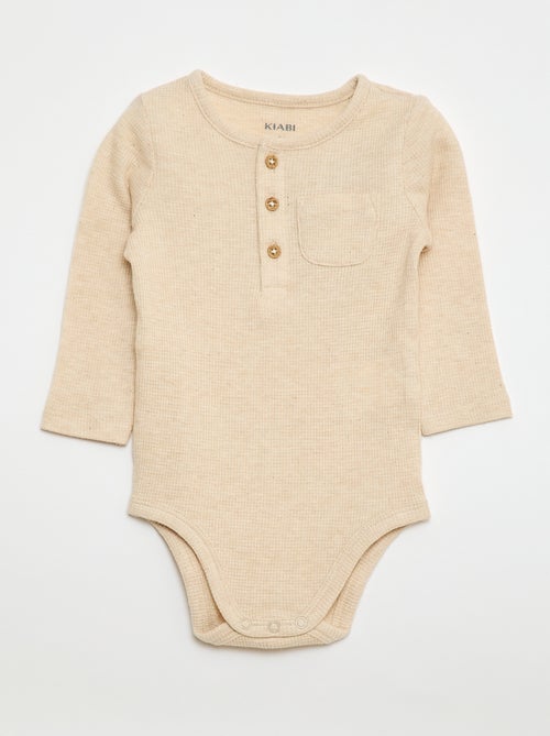 Body de manga larga de punto gofrado - Kiabi