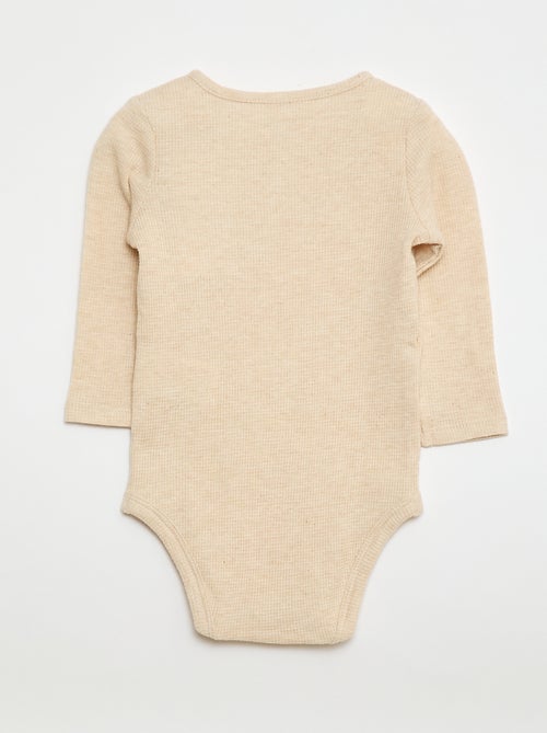 Body de manga larga de punto gofrado - Kiabi