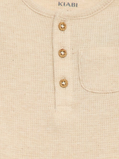 Body de manga larga de punto gofrado - Kiabi