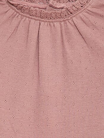 Body de manga larga en punto nido de abeja