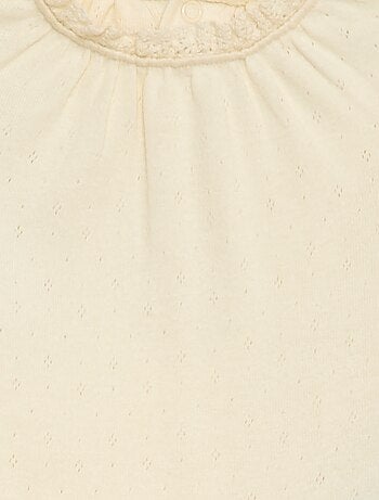 Body de manga larga en punto smock