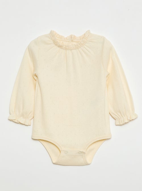 Body de manga larga en punto smock - Kiabi