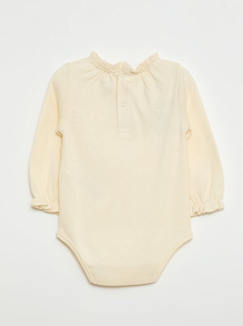 Body de manga larga en punto smock - Kiabi