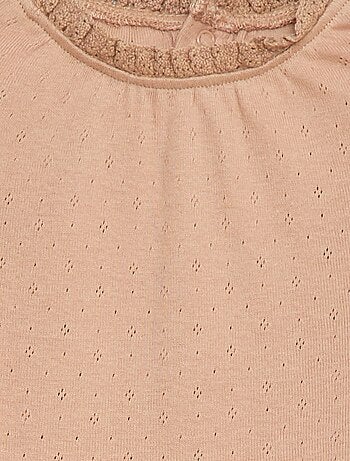 Body de manga larga en punto smock