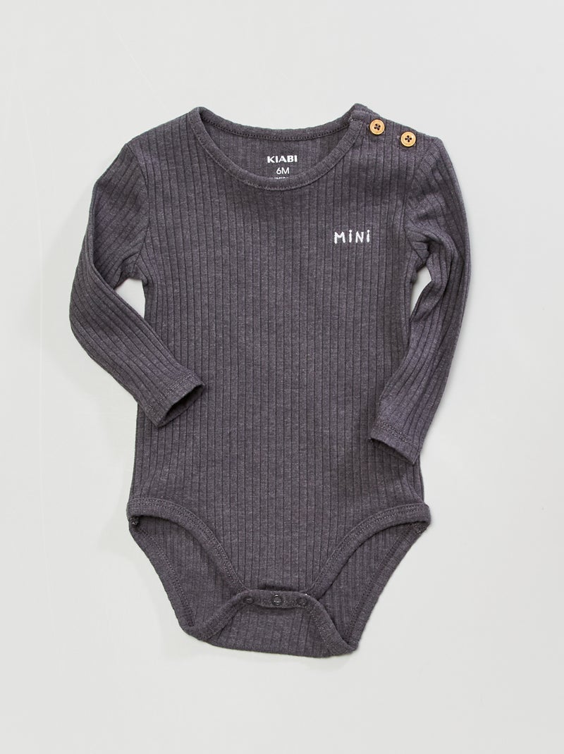 Body de manga larga GRIS - Kiabi